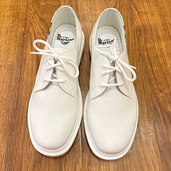 Dr. Martens White Oxfords with Rainbow Detail NWOT main image 9